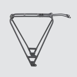 Tour Lightweight Rear Rack for touring and city use, compatible with pannier bags and disc brake bikes.