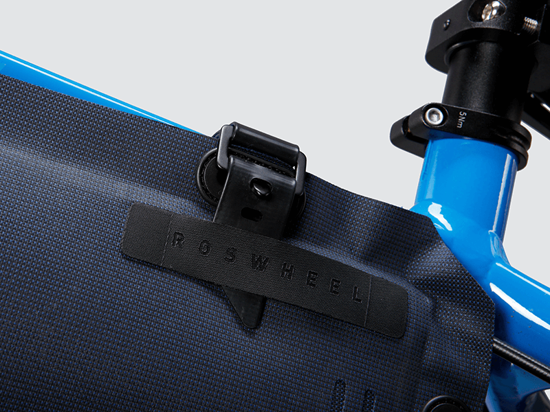 Off-Road Frame Bag Large with a pencil design, featuring waterproof fabric and a YKK™ zipper for secure storage of heavy gear.