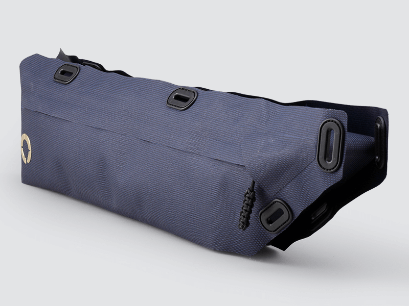Off-Road Frame Bag Large with a pencil design, featuring waterproof fabric and a YKK™ zipper for secure storage of heavy gear.