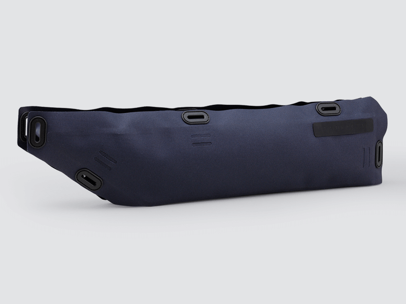 Off-Road Frame Bag Large with a pencil design, featuring waterproof fabric and a YKK™ zipper for secure storage of heavy gear.