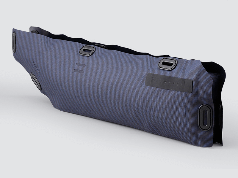 Off-Road Frame Bag Large with a pencil design, featuring waterproof fabric and a YKK™ zipper for secure storage of heavy gear.