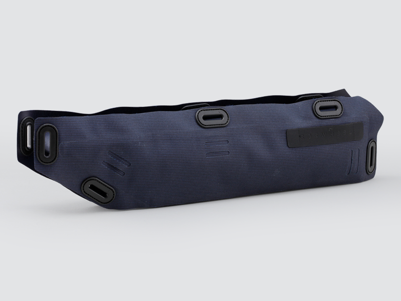 Off-Road Frame Bag Small designed in a pencil style to hold heavy equipment securely, featuring waterproof fabric, strong YKK™ zipper, and cable/hydration port for convenience.