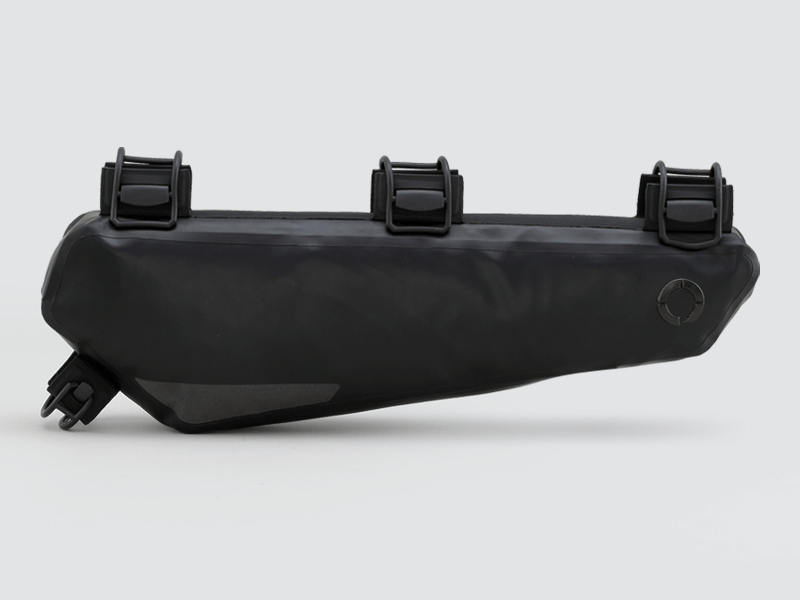 Road Frame Bag - Medium designed for weight distribution and easy access to items, featuring 'Fast-Fix' straps, large reflective areas, and lightweight durable construction.