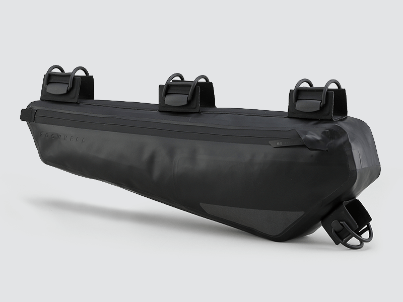 Road Frame Bag - Medium designed for weight distribution and easy access to items, featuring 'Fast-Fix' straps, large reflective areas, and lightweight durable construction.