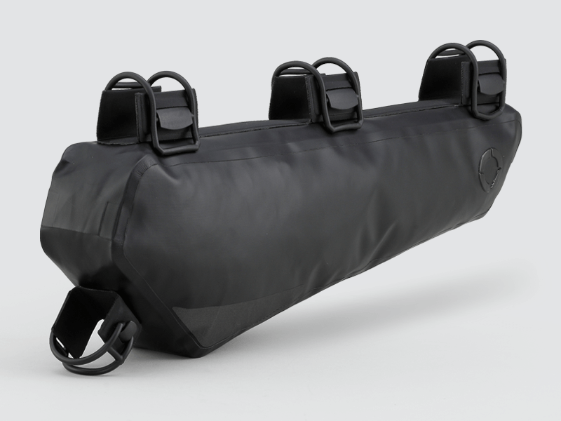 Road Frame Bag - Medium designed for weight distribution and easy access to items, featuring 'Fast-Fix' straps, large reflective areas, and lightweight durable construction.