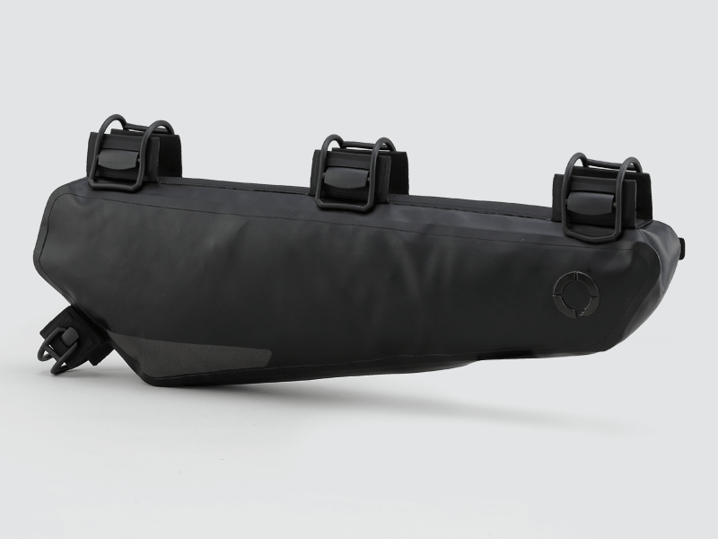 Road Frame Bag - Medium designed for weight distribution and easy access to items, featuring 'Fast-Fix' straps, large reflective areas, and lightweight durable construction.