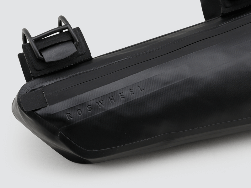 Road Frame Bag - Medium designed for weight distribution and easy access to items, featuring 'Fast-Fix' straps, large reflective areas, and lightweight durable construction.