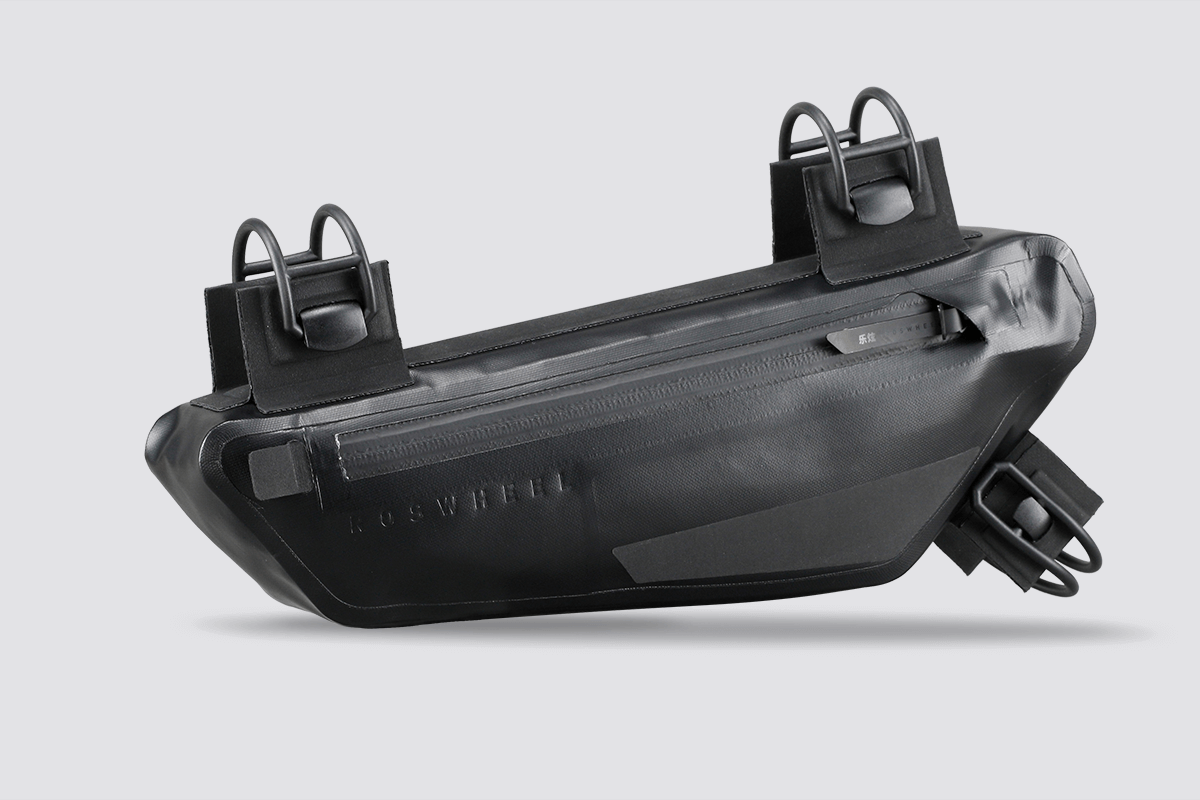 Road Frame Bag XSmall designed for weight distribution and easy access to small items, featuring 'Fast-Fix' straps, reflective areas, and lightweight construction.