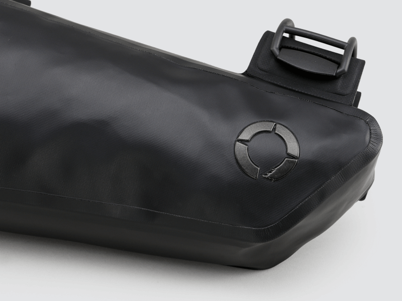 Road Frame Bag XSmall designed for weight distribution and easy access to small items, featuring 'Fast-Fix' straps, reflective areas, and lightweight construction.