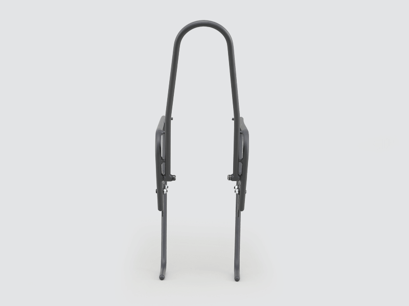 Tour front rack for balanced load carrying, compatible with most disc brake bikes and forks.